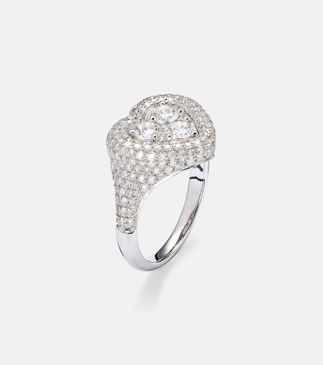 Manaal 18kt white gold pinky ring with diamonds | Kamyen