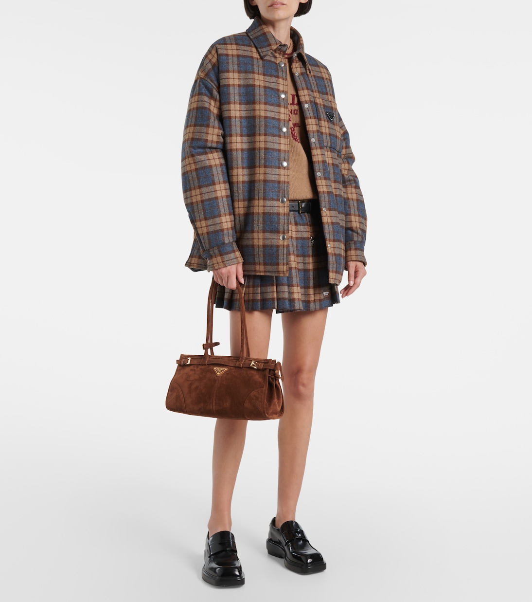 Prada Bonnie Medium suede shoulder bag | Prada