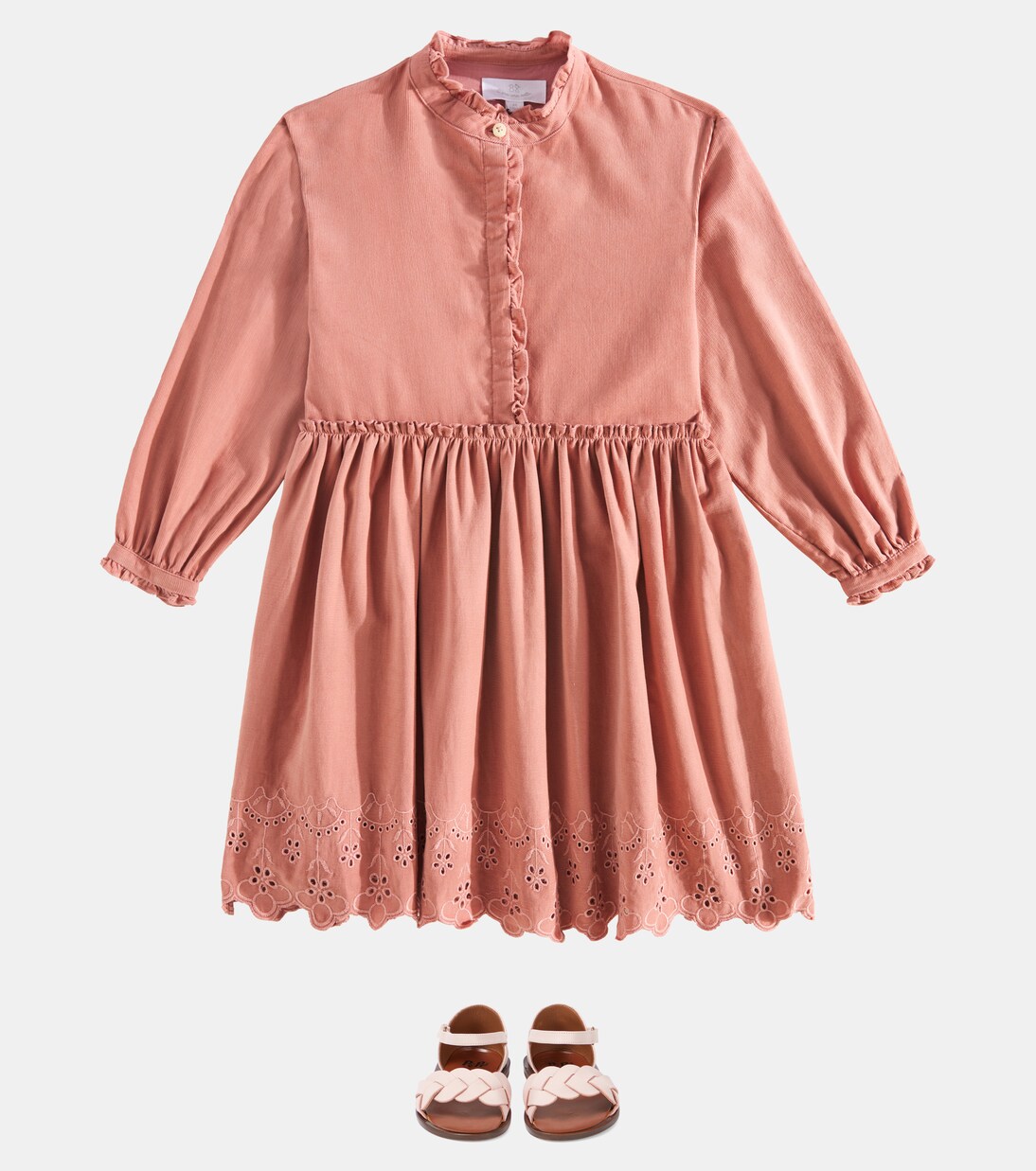 Robe Nora brodée en coton | C'era Una Volta