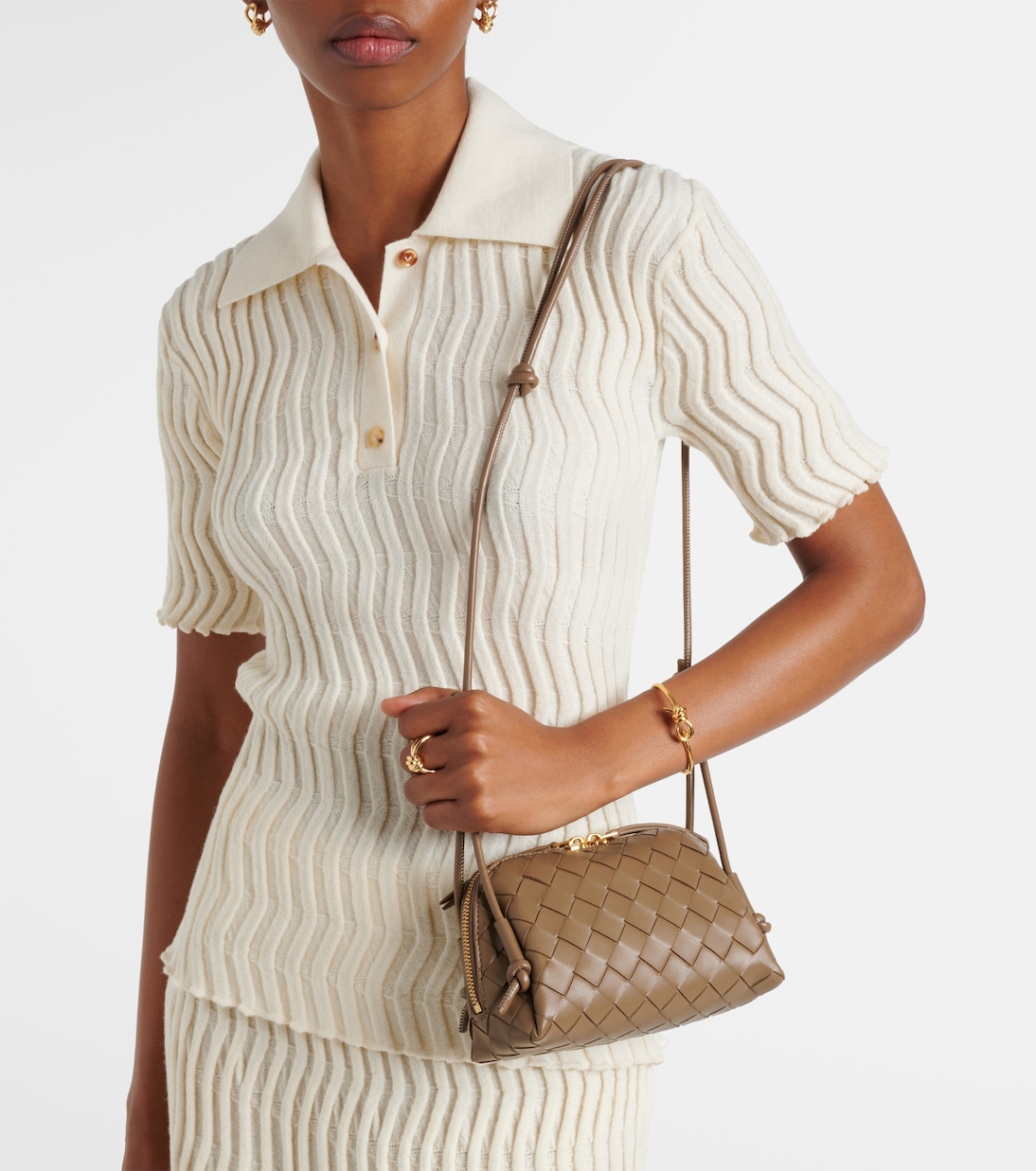 Pouch Concert Mini de piel Intrecciato | Bottega Veneta