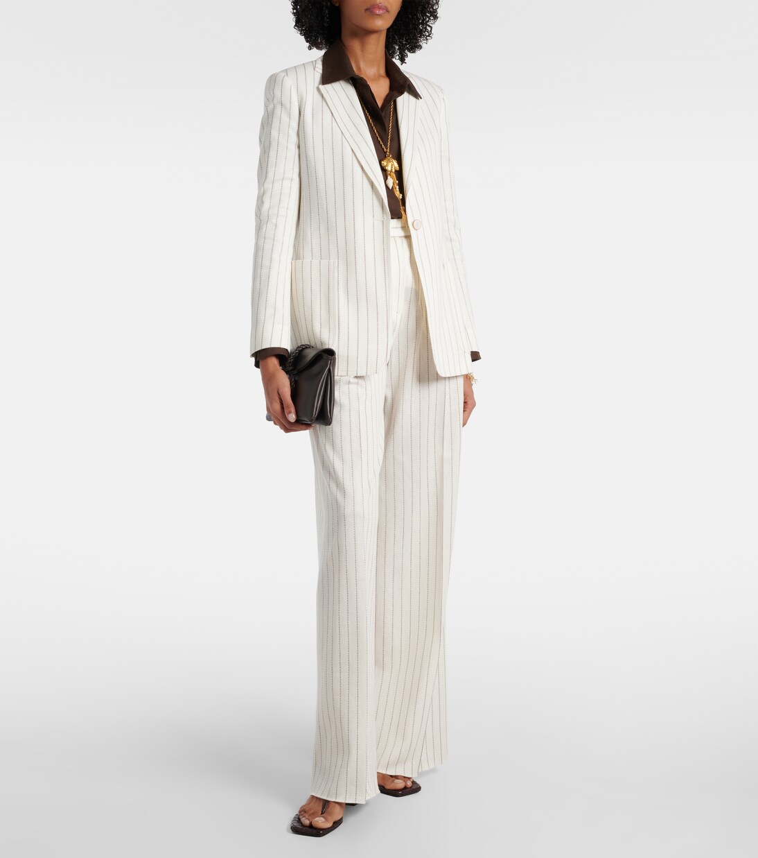 Clarion cotton and linen straight pants | Max Mara