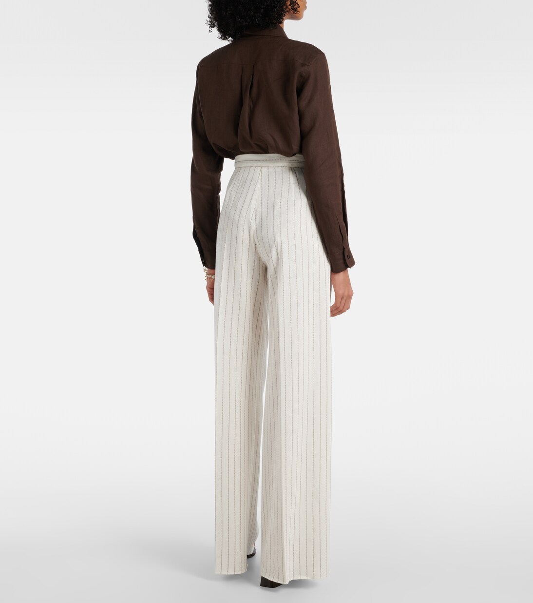 Clarion cotton and linen straight pants | Max Mara
