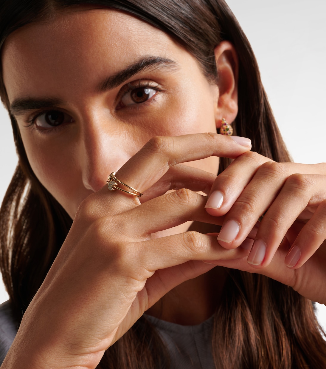 Set de 2 bagues Mini Moon and Star en or 14 ct et diamants | Roxanne First