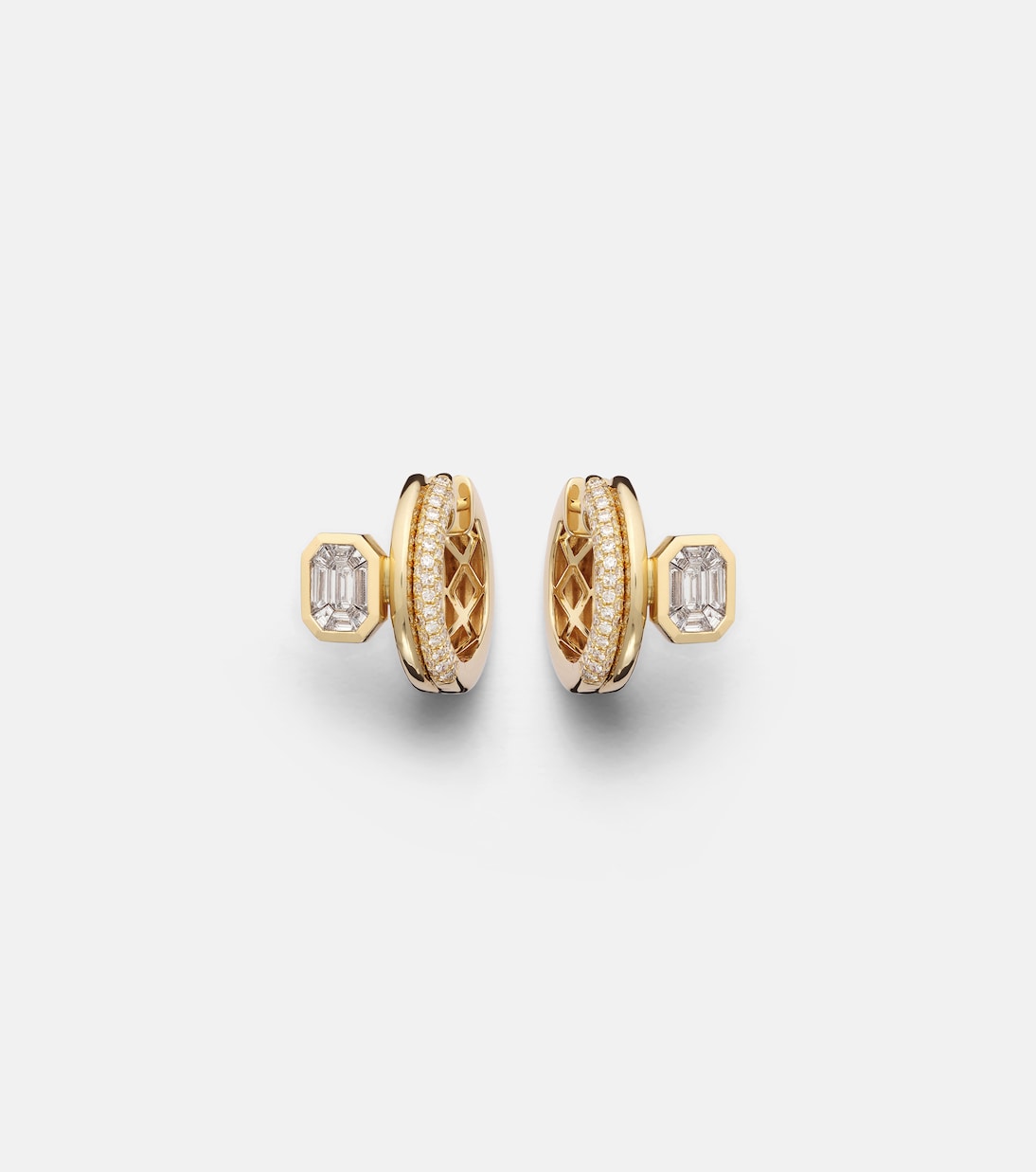 Boucles d'oreilles Floating Bezel en or 18 ct et diamants | Shay Jewelry