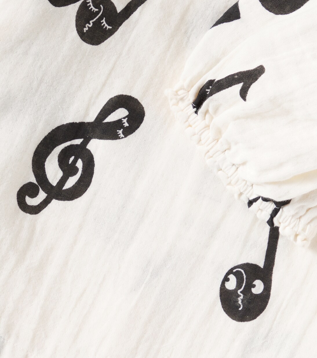 Note balloon-sleeve cotton muslin T-shirt | Mini Rodini