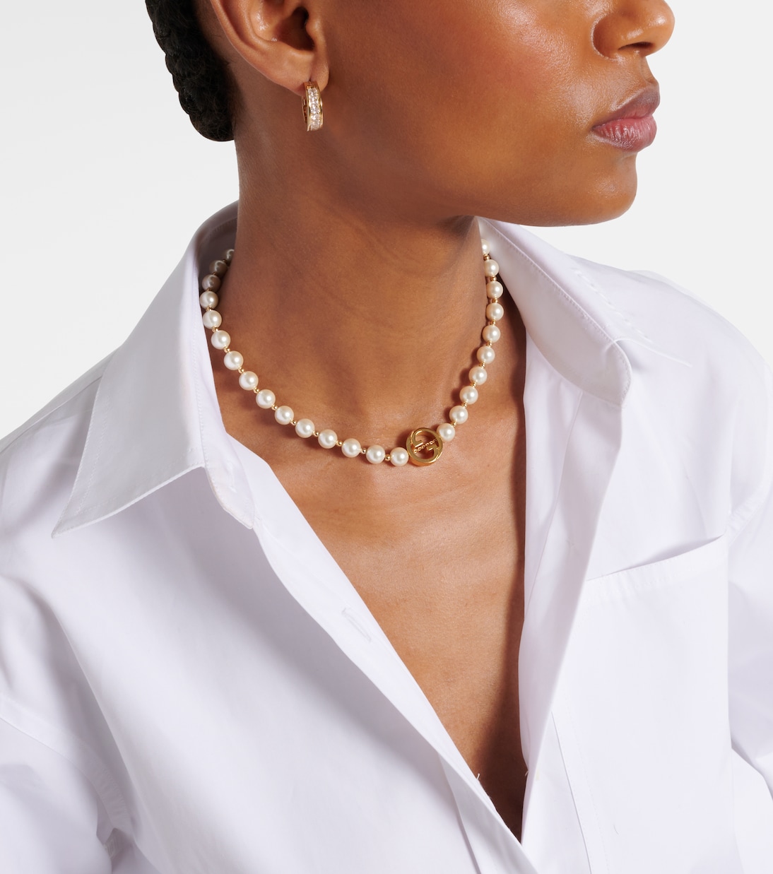 Interlocking G pearl necklace | Gucci