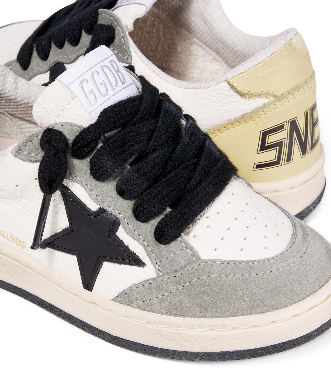 Ball Star suede-trimmed leather sneakers | Golden Goose Kids