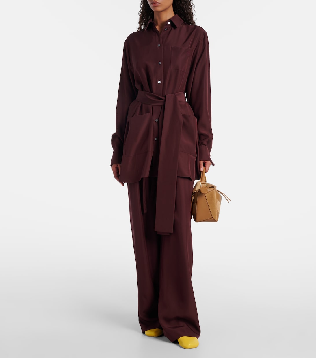 Tote Bag Puzzle Small aus Leder und Veloursleder | Loewe