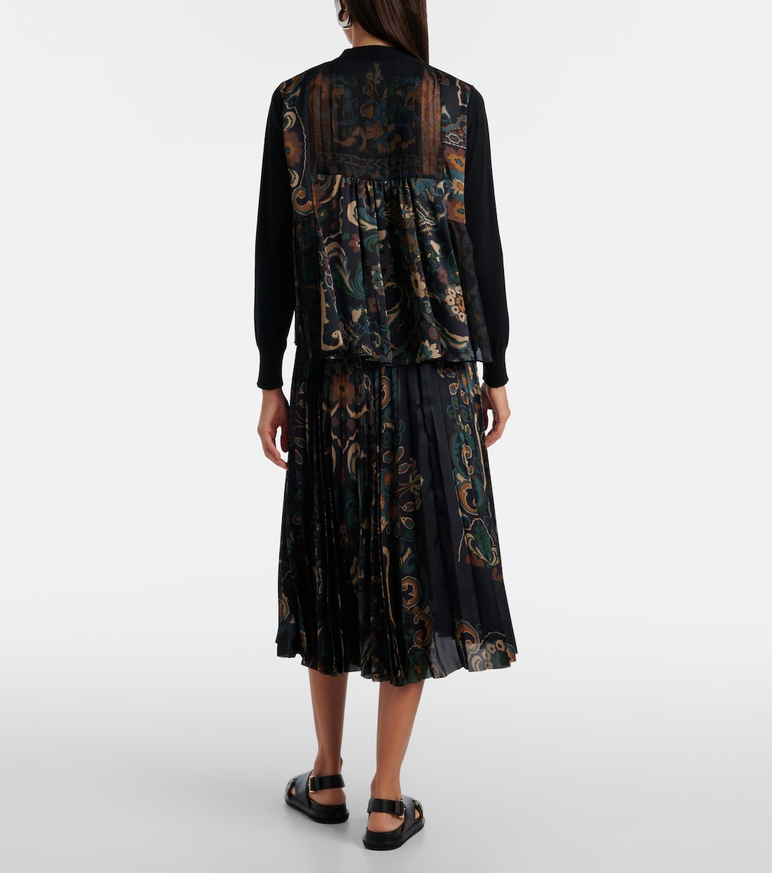 Cardigan aus Baumwolle mit Tüll | Sacai