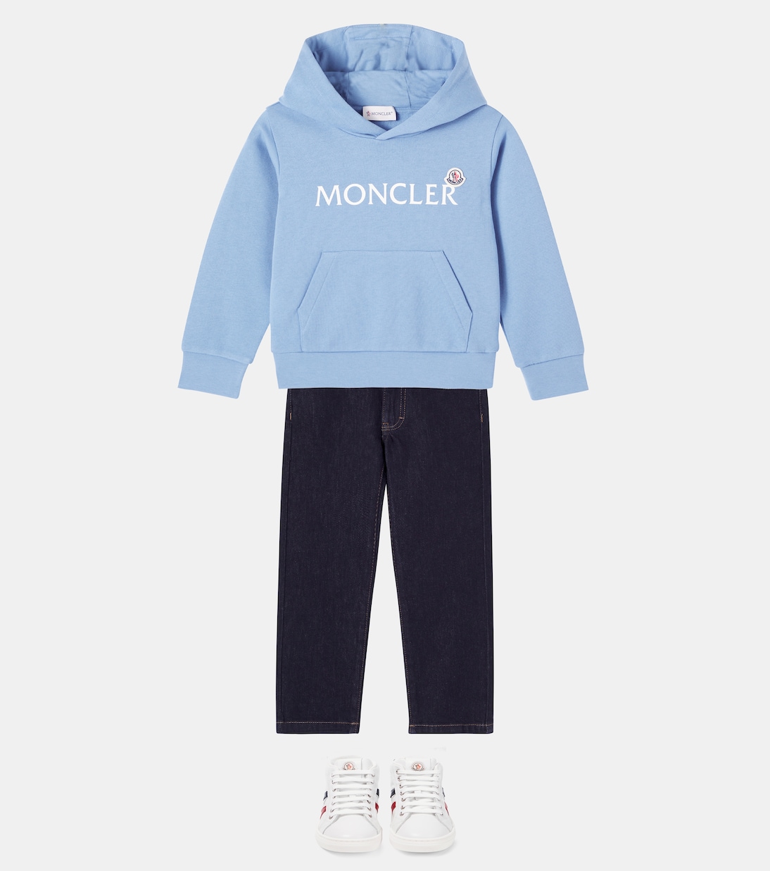 Logo cotton jersey hoodie | Moncler Enfant