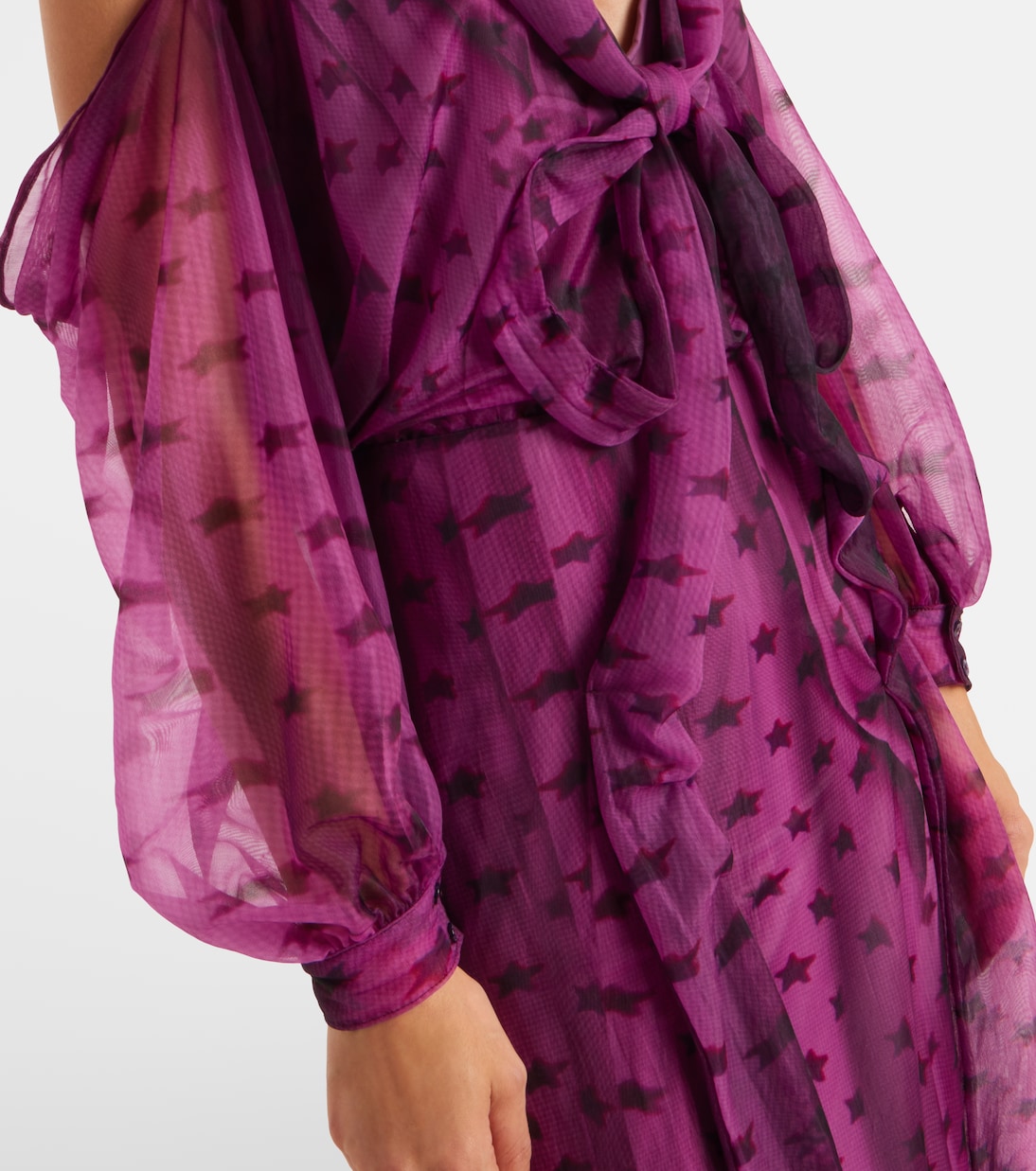 Cutout printed semi-sheer midi dress | Acne Studios