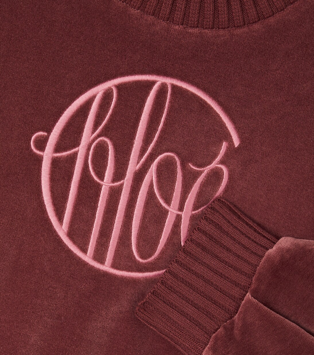 Logo cotton velvet sweater | Chloé Kids