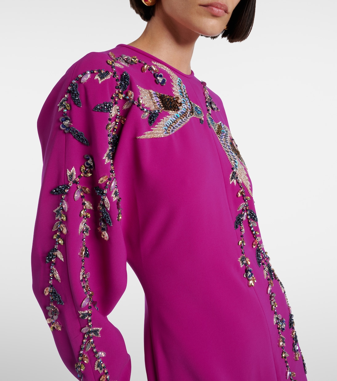 Robe Marla aus Crêpe mit Kristallen | Costarellos