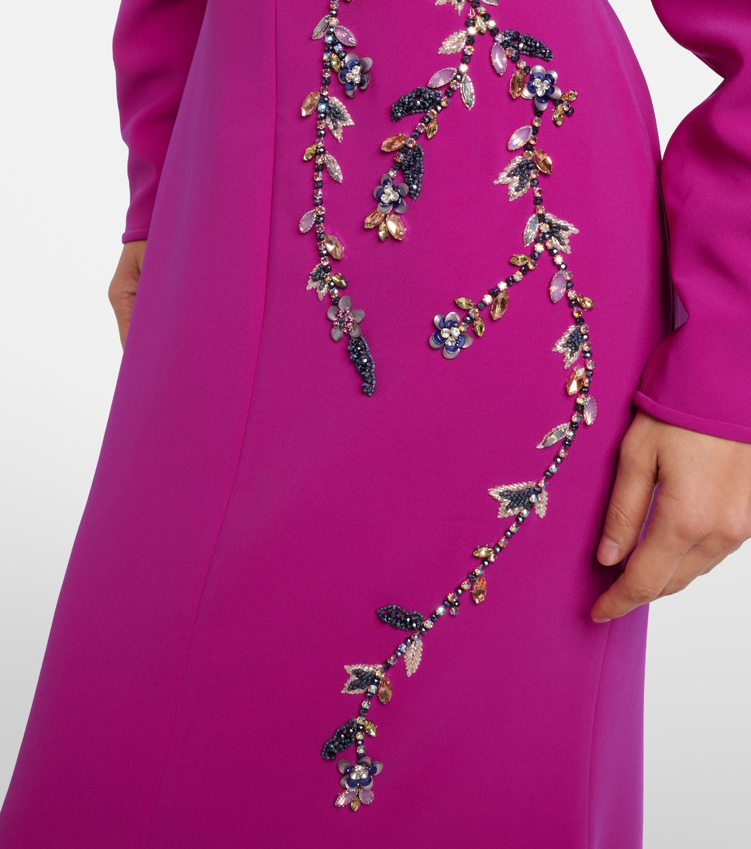 Robe Marla aus Crêpe mit Kristallen | Costarellos