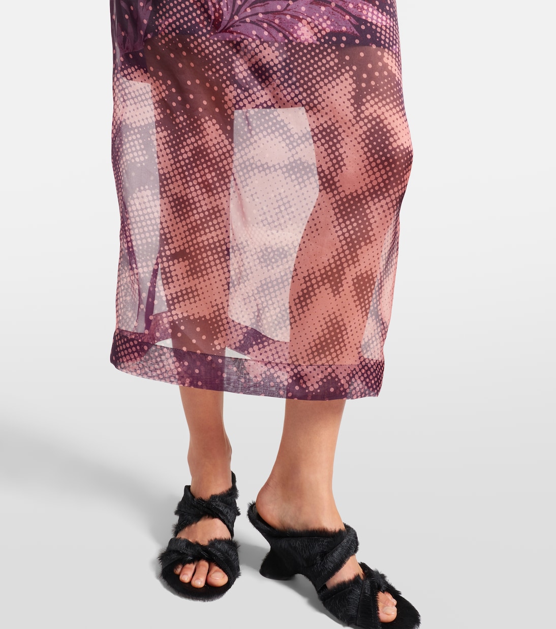 Gonna midi in misto seta con stampa | Dries Van Noten