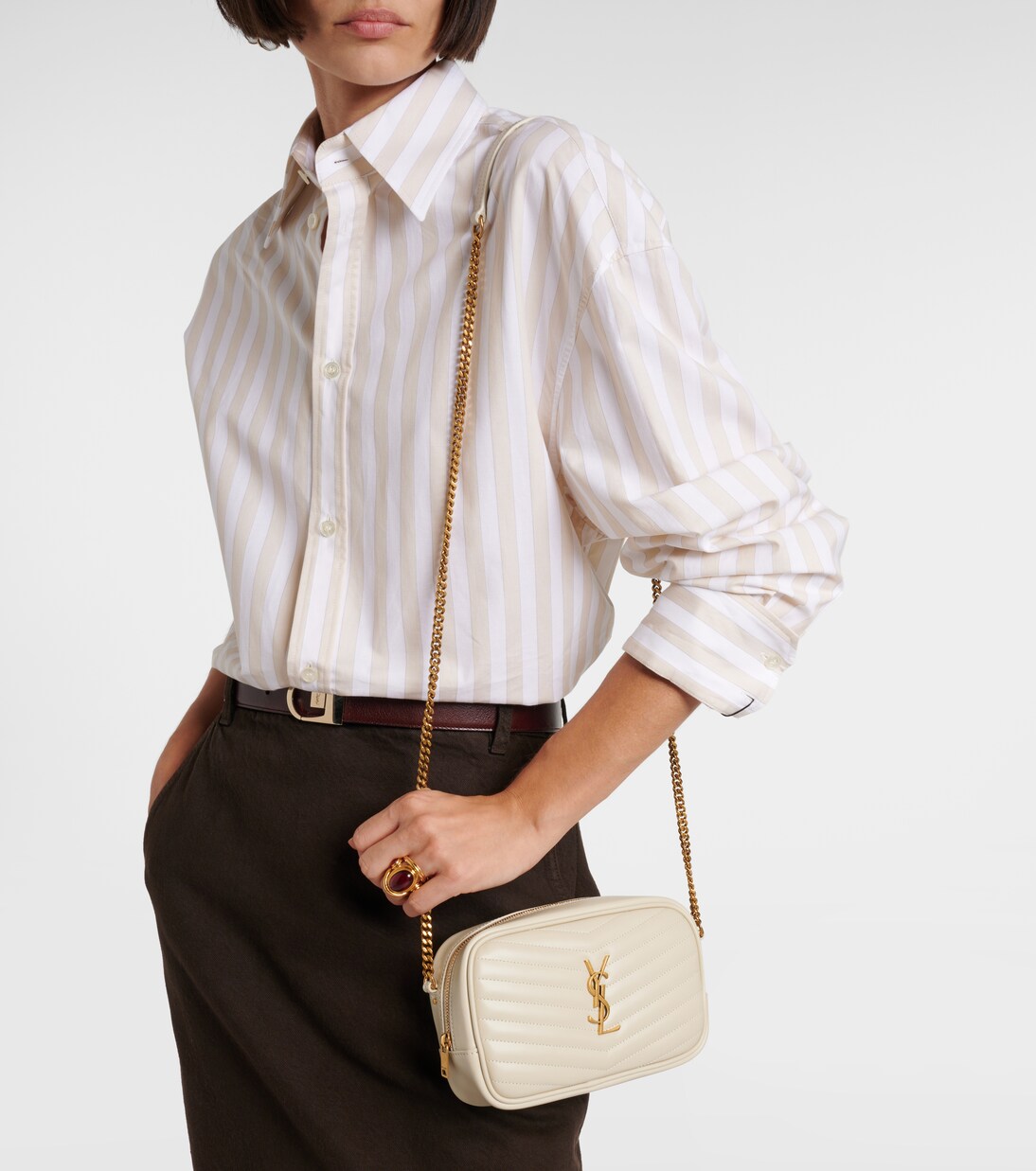 Schultertasche Lou Mini aus Matelassé-Leder | Saint Laurent
