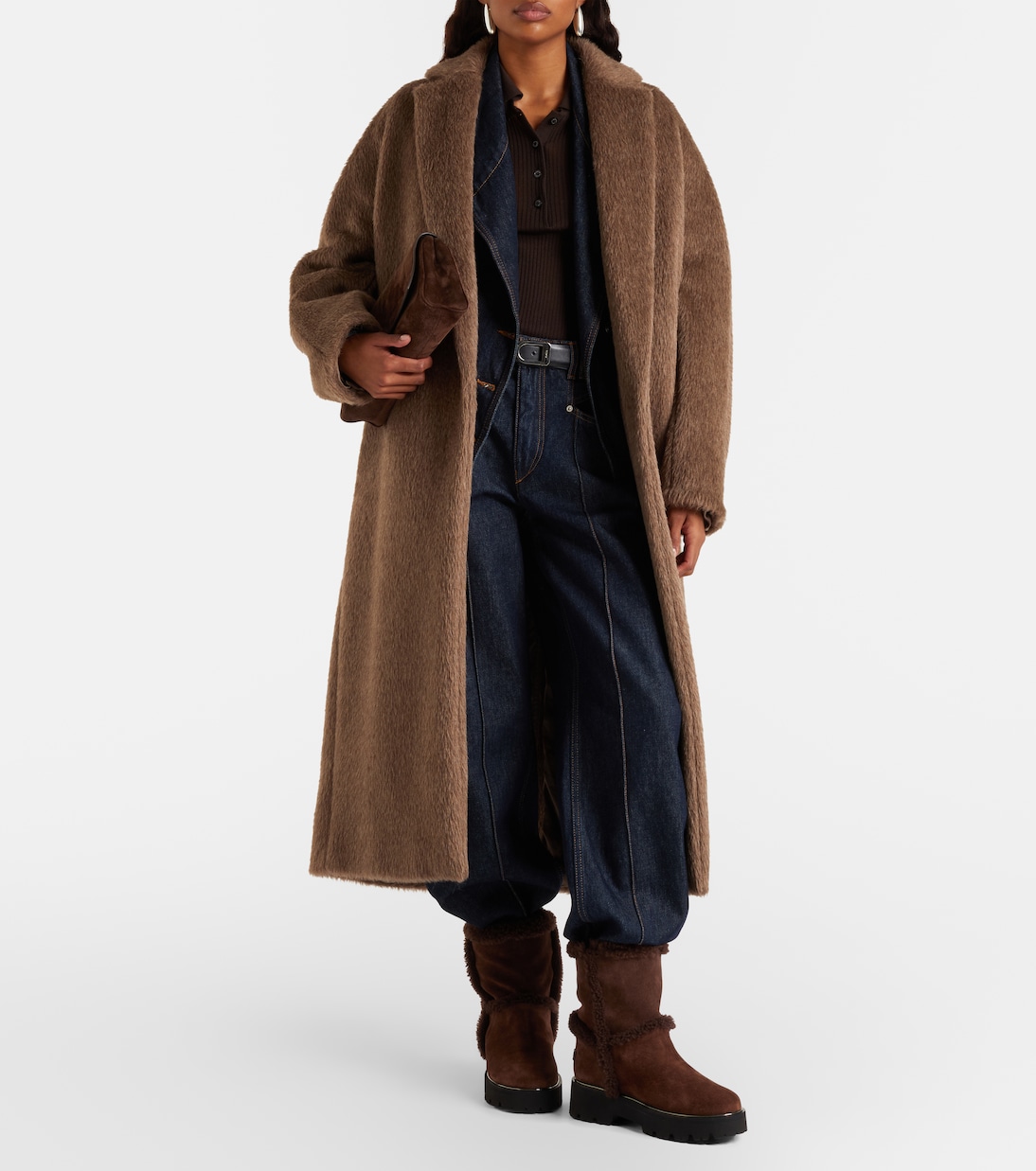 Teddi shearling-trimmed suede ankle boots | Aquazzura