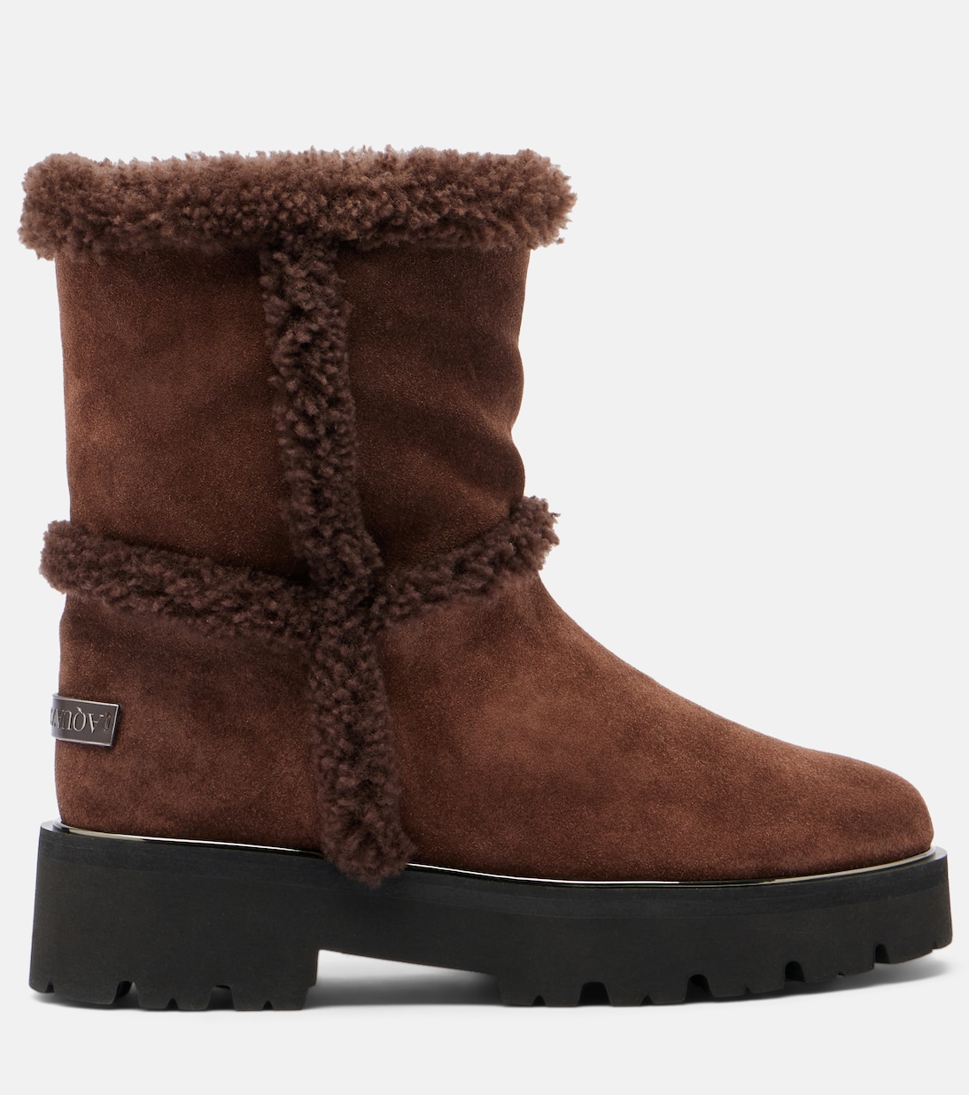 Teddi shearling-trimmed suede ankle boots | Aquazzura