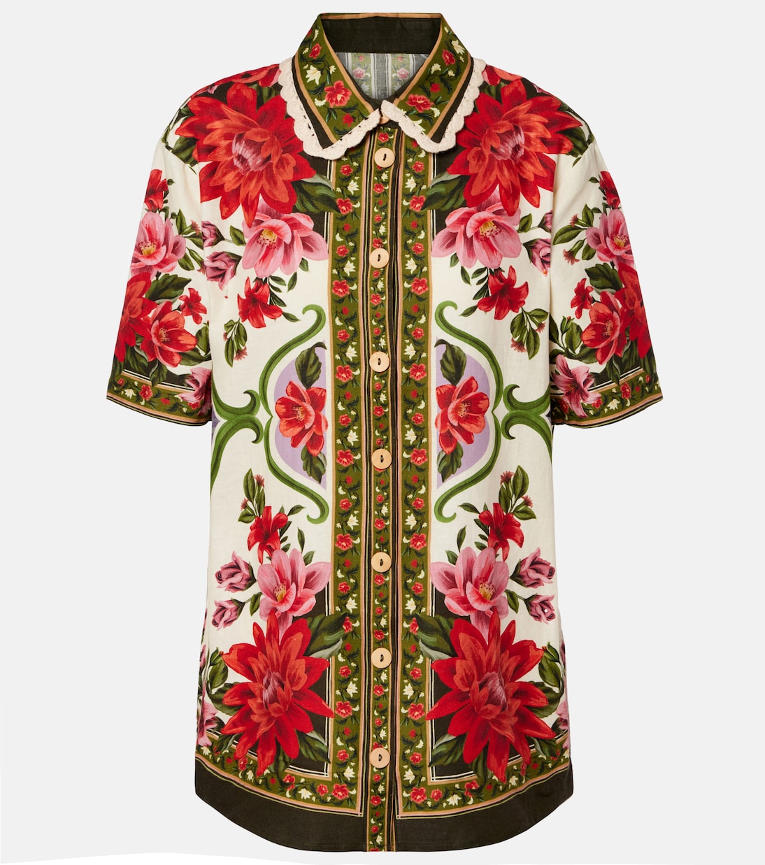 Wonder Rio oversized linen-blend shirt | Farm Rio