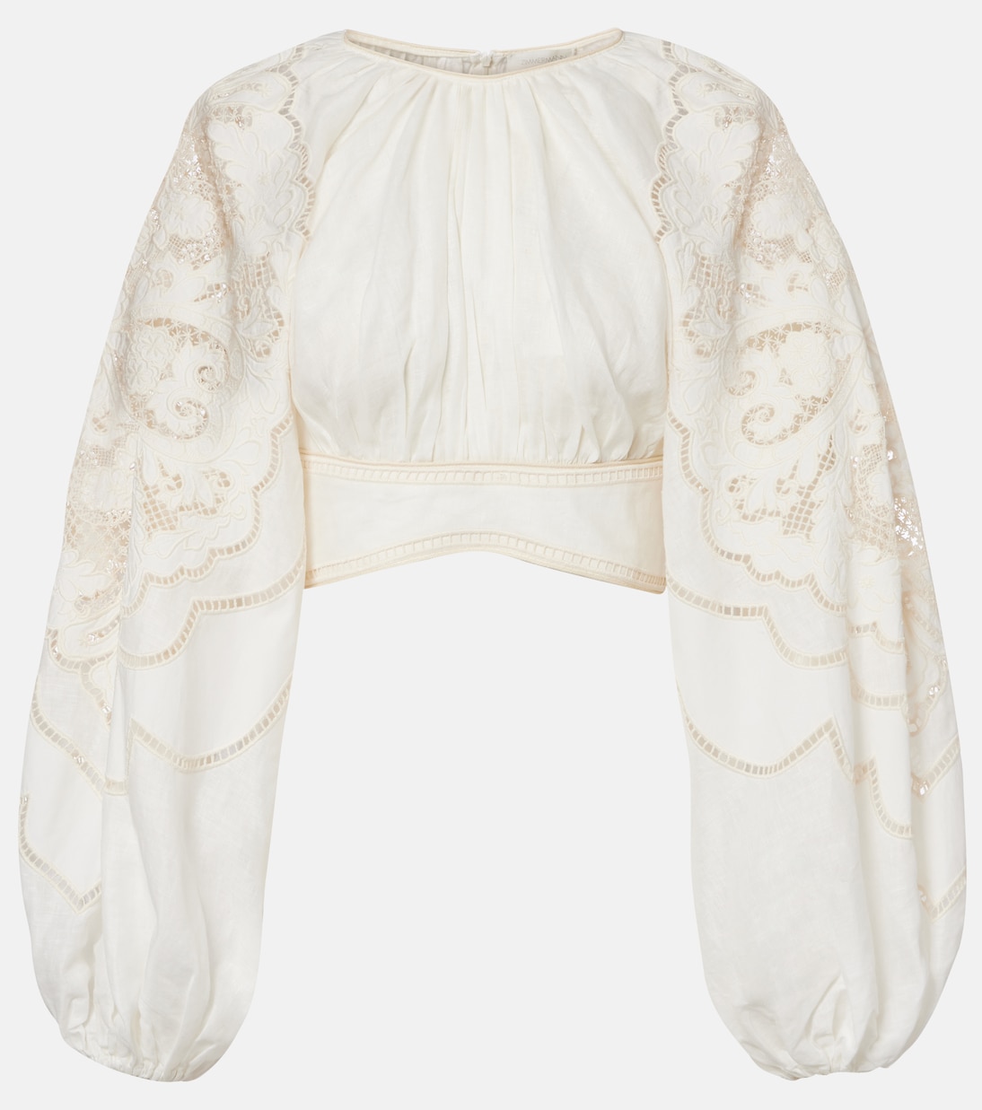 Daylight embroidered linen crop top | Zimmermann