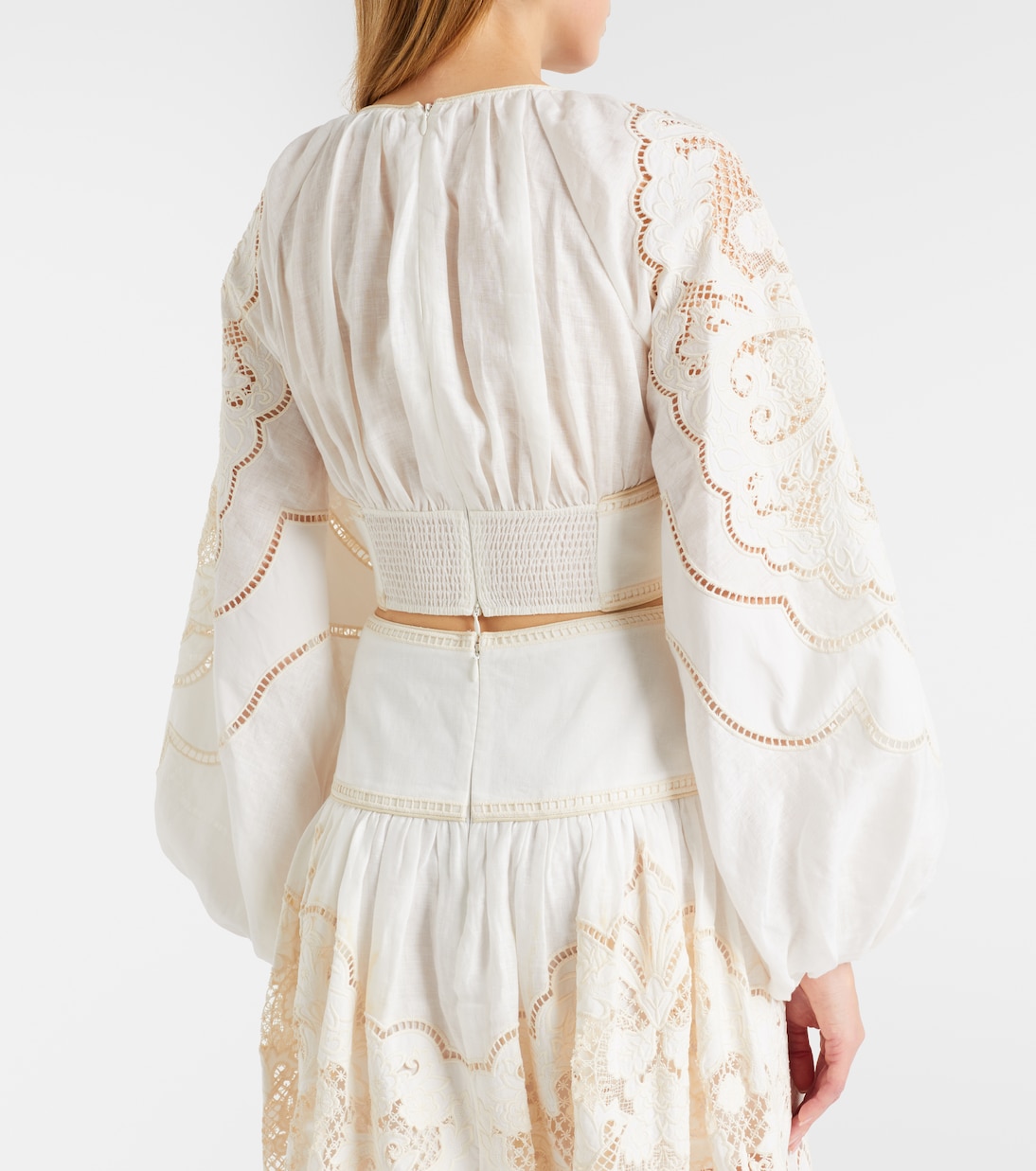 Daylight embroidered linen crop top | Zimmermann