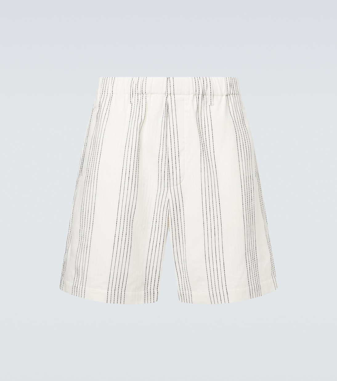 Bermuda-Shorts Textured Striped aus Baumwolle | Commas