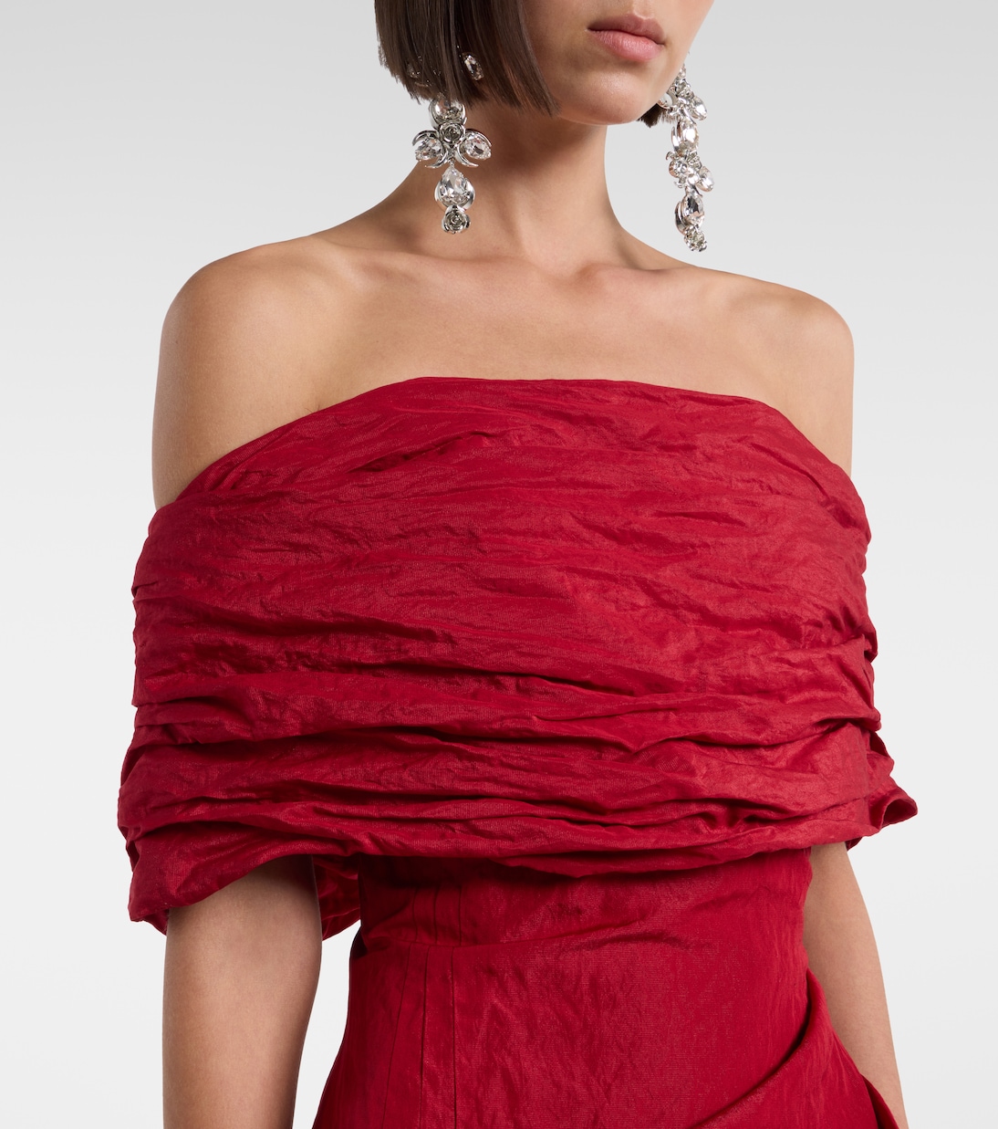 Vestido midi de mezcla de algodón drapeado | Magda Butrym