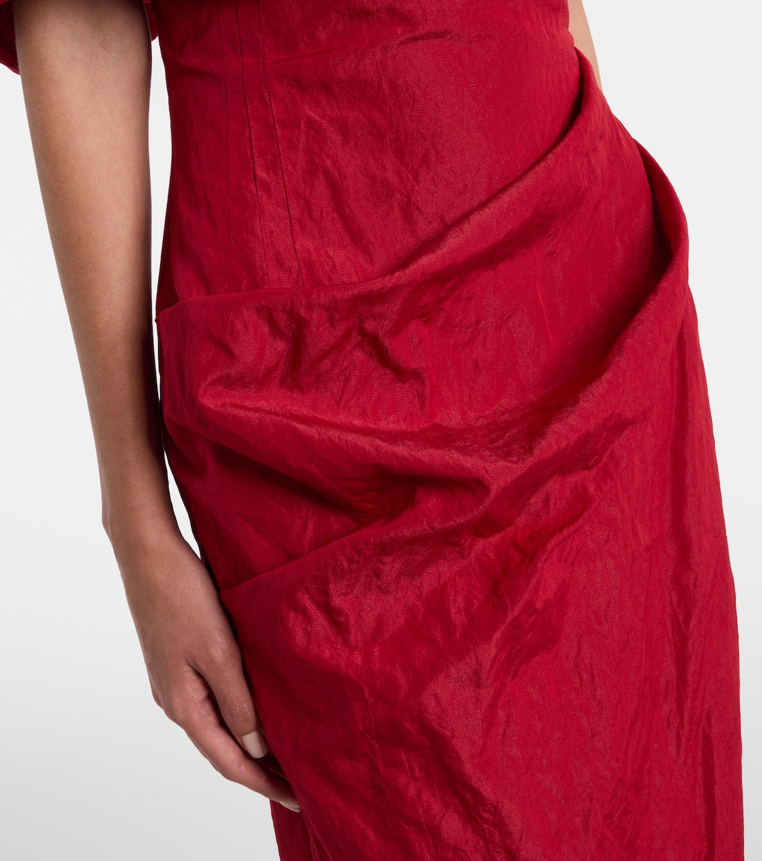 Vestido midi de mezcla de algodón drapeado | Magda Butrym