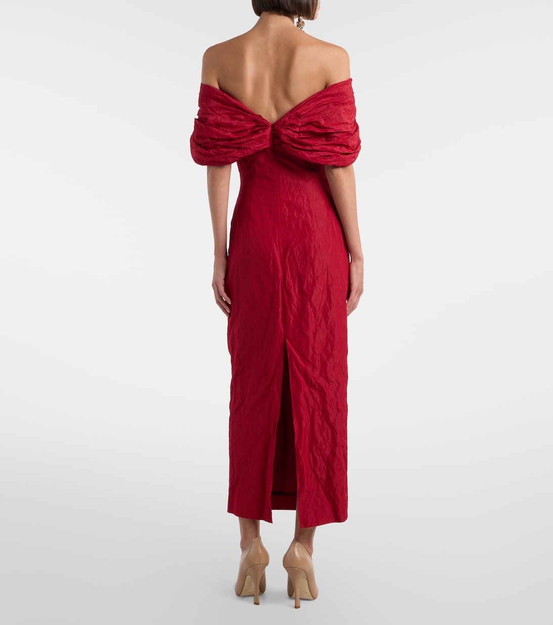 Vestido midi de mezcla de algodón drapeado | Magda Butrym