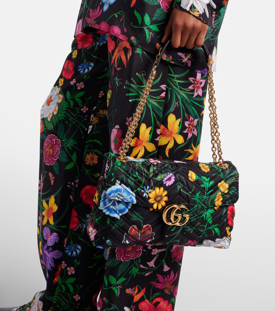 Bolso al hombro GG Marmont Medium floral | Gucci