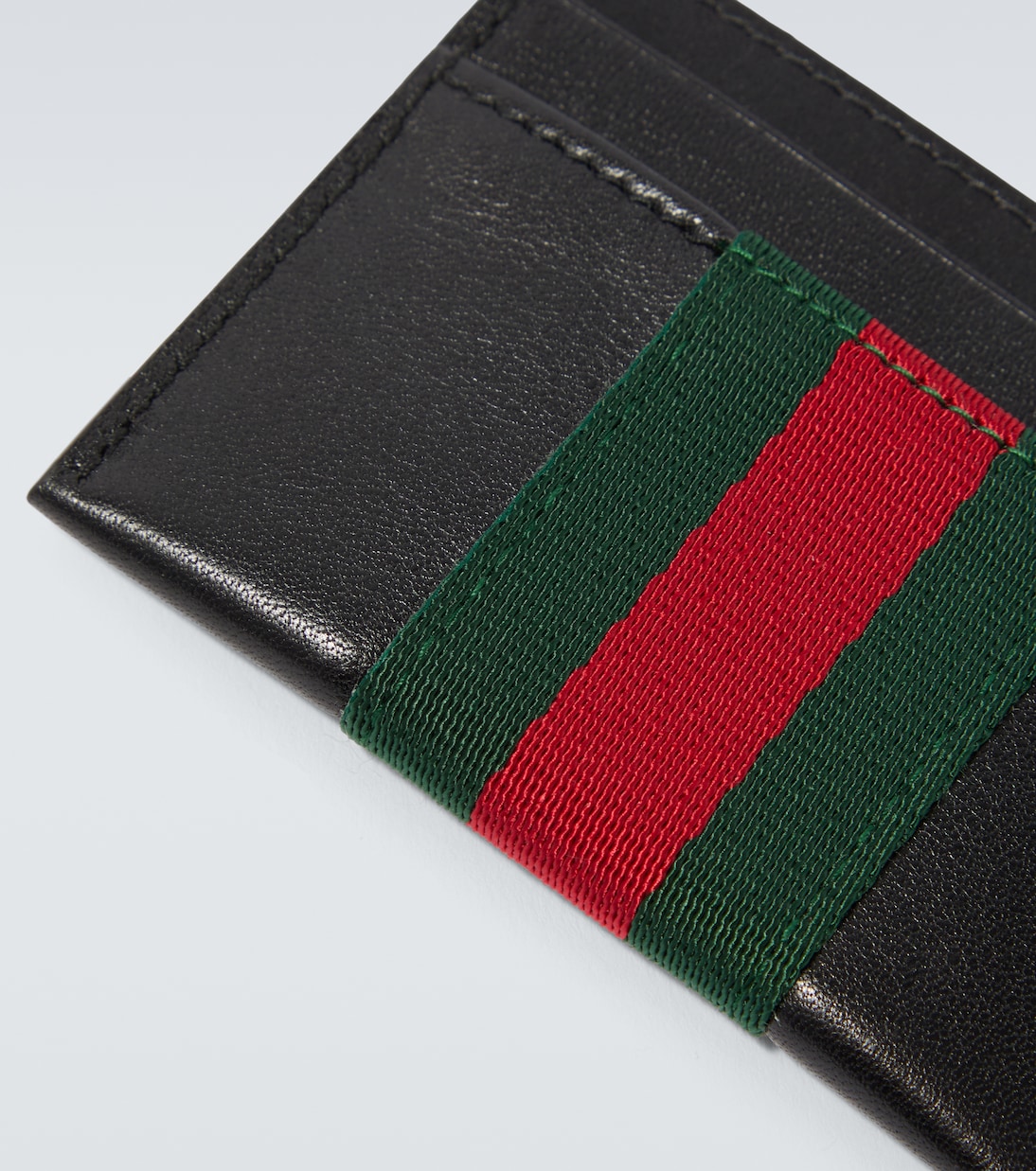 Web Trademark leather card holder | Gucci