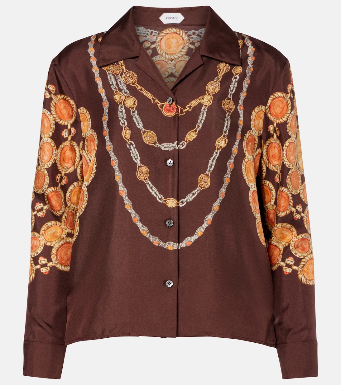 Camicia in twill di seta con stampa | Versace