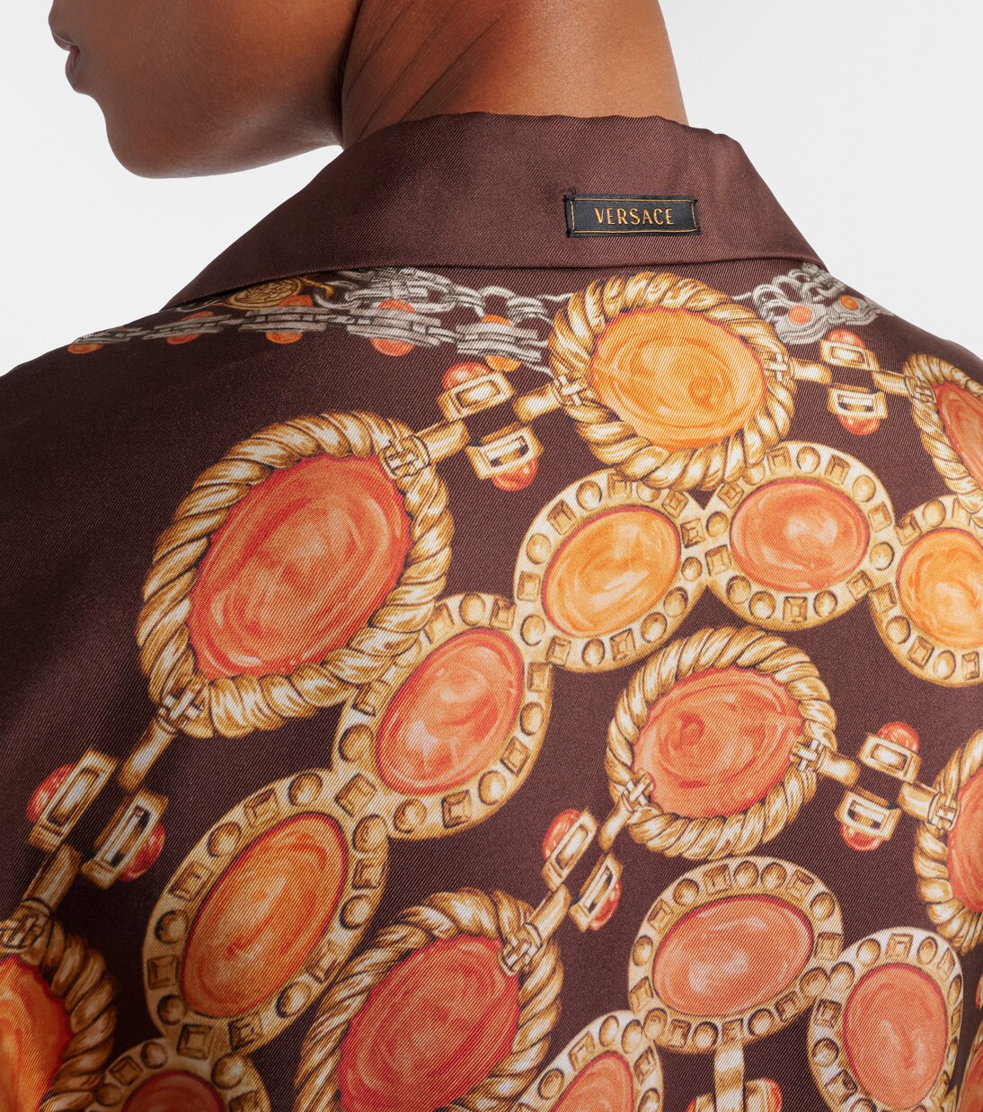 Camicia in twill di seta con stampa | Versace