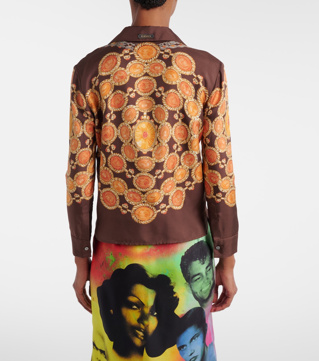 Camicia in twill di seta con stampa | Versace