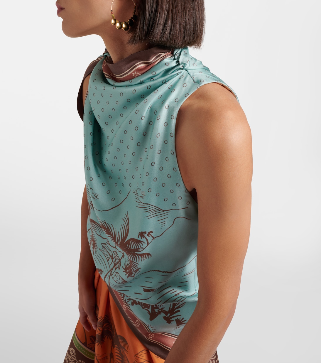 Alberta scarf-detail silk twill midi dress | Alémais