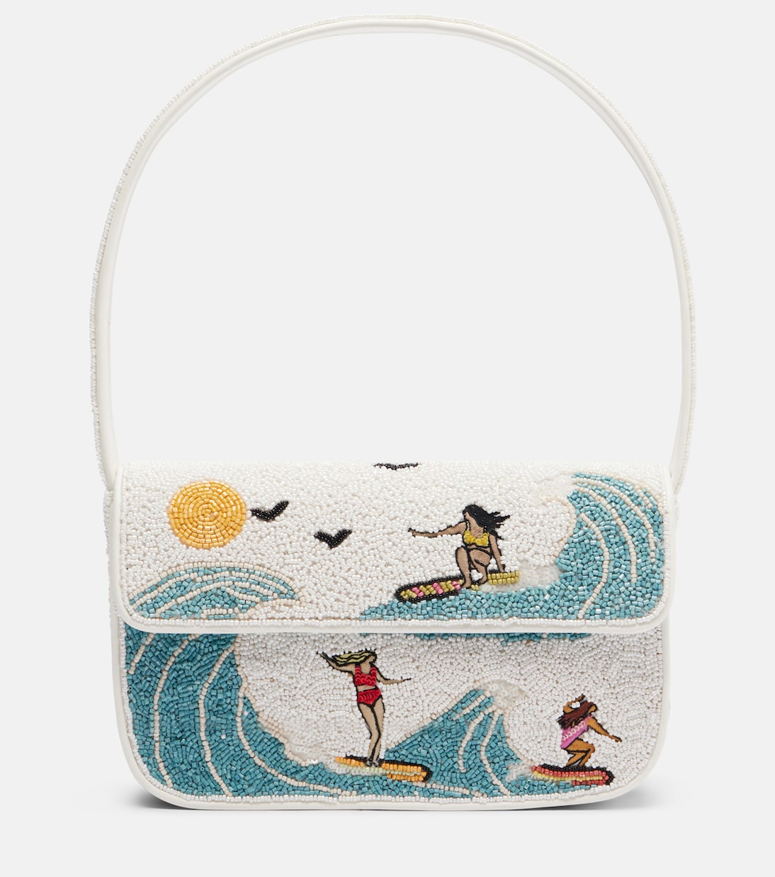 Tommy beaded sequined shoulder bag | Staud