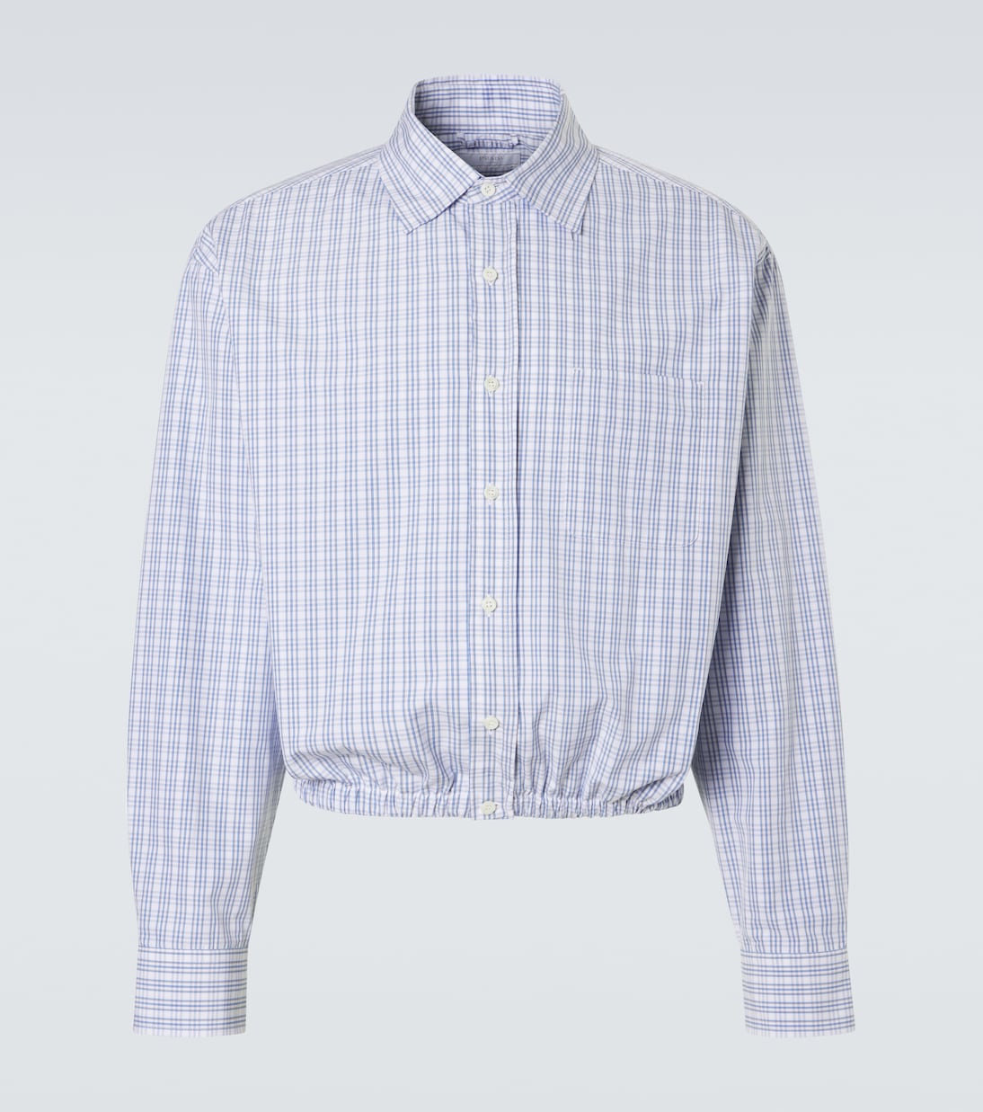 Checked gathered cotton shirt | Prada
