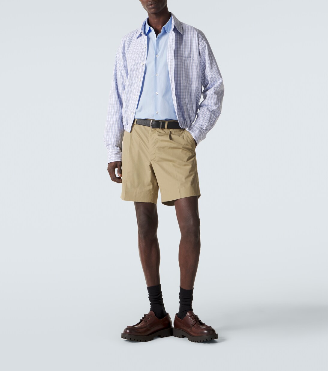 Checked gathered cotton shirt | Prada