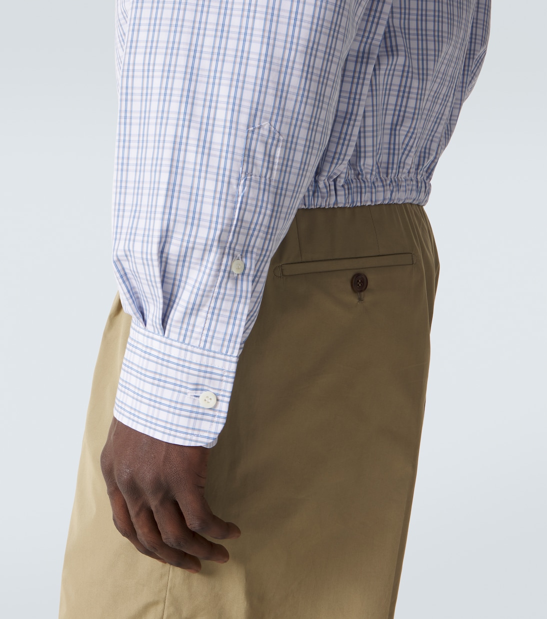 Checked gathered cotton shirt | Prada