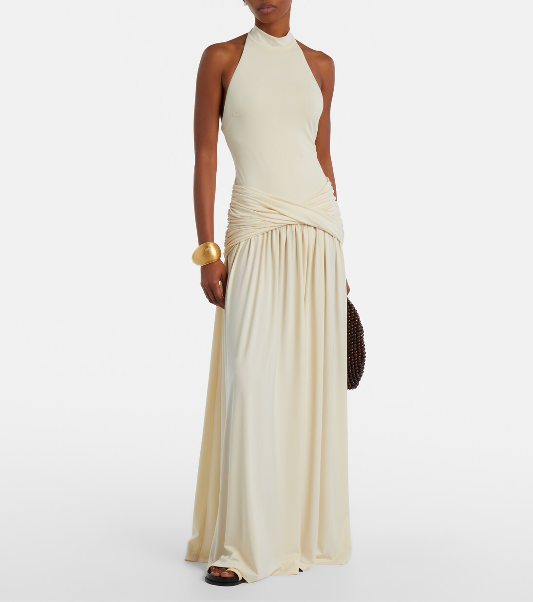 Zoya draped halterneck maxi dress | Bananhot