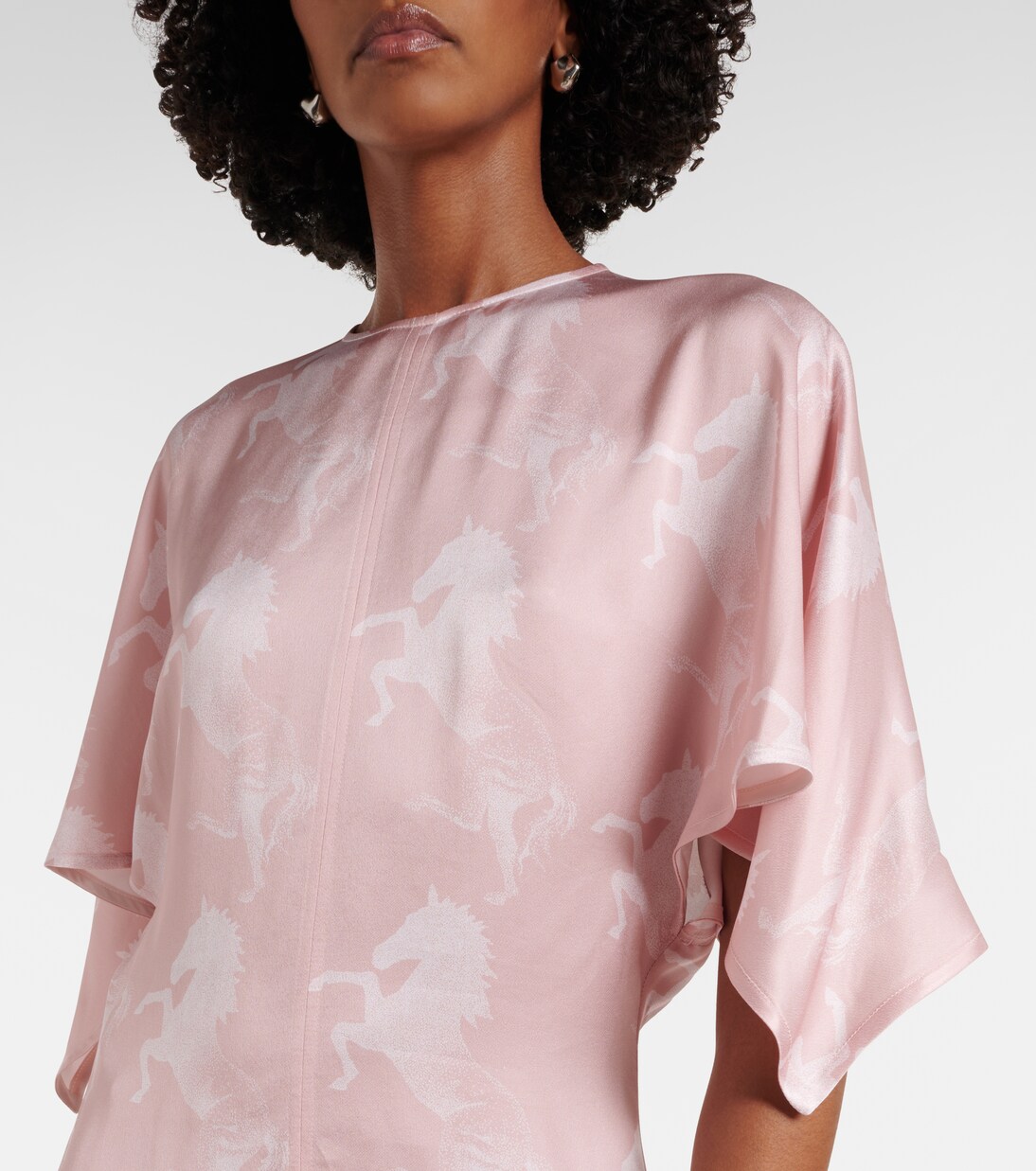 Bedrucktes Midikleid aus Satin | Stella McCartney