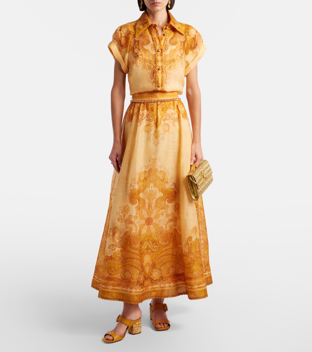 Blouse Como imprimée en lin et soie | Zimmermann