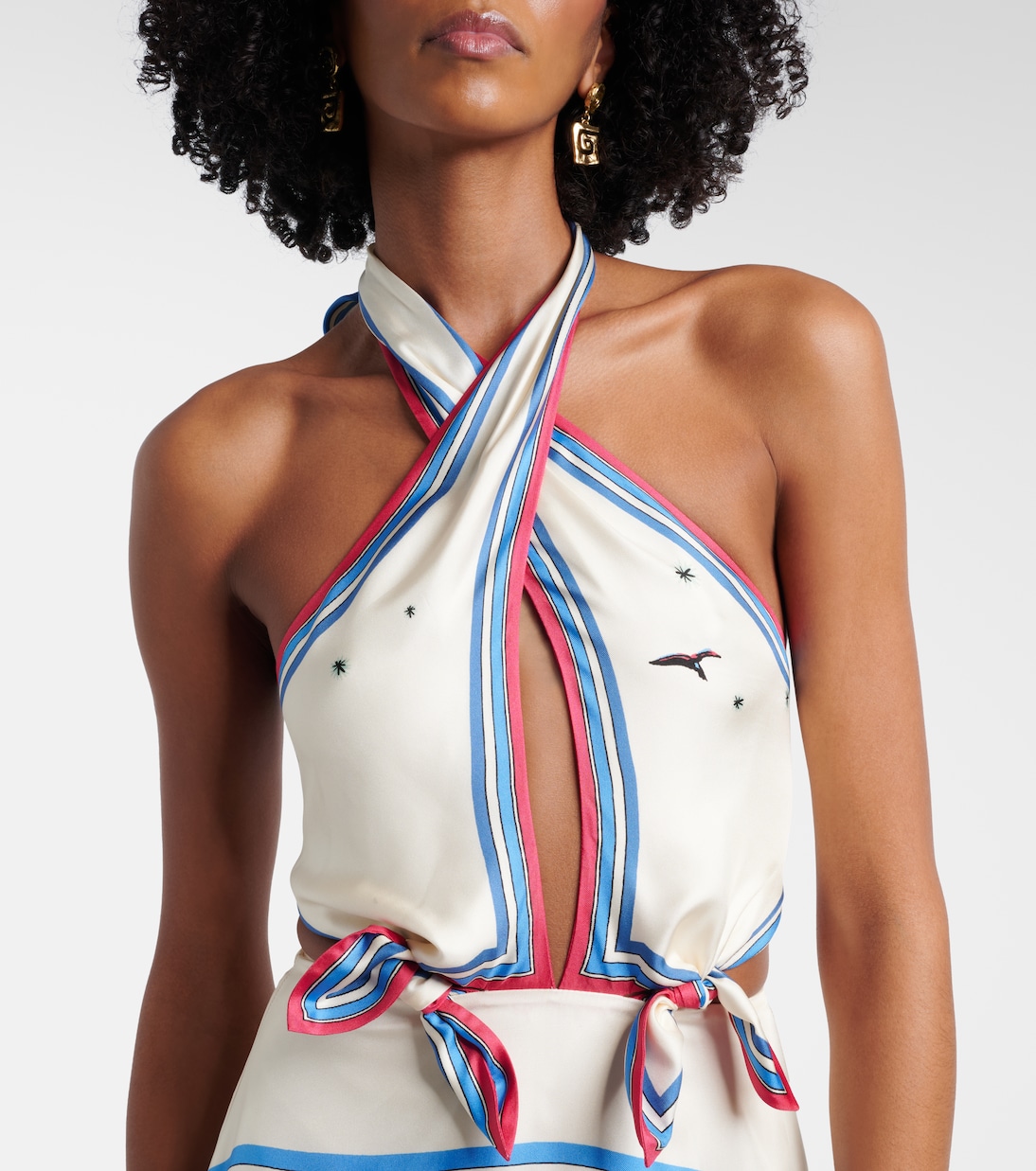 Bedrucktes Midikleid Apollo aus Seide | Alémais