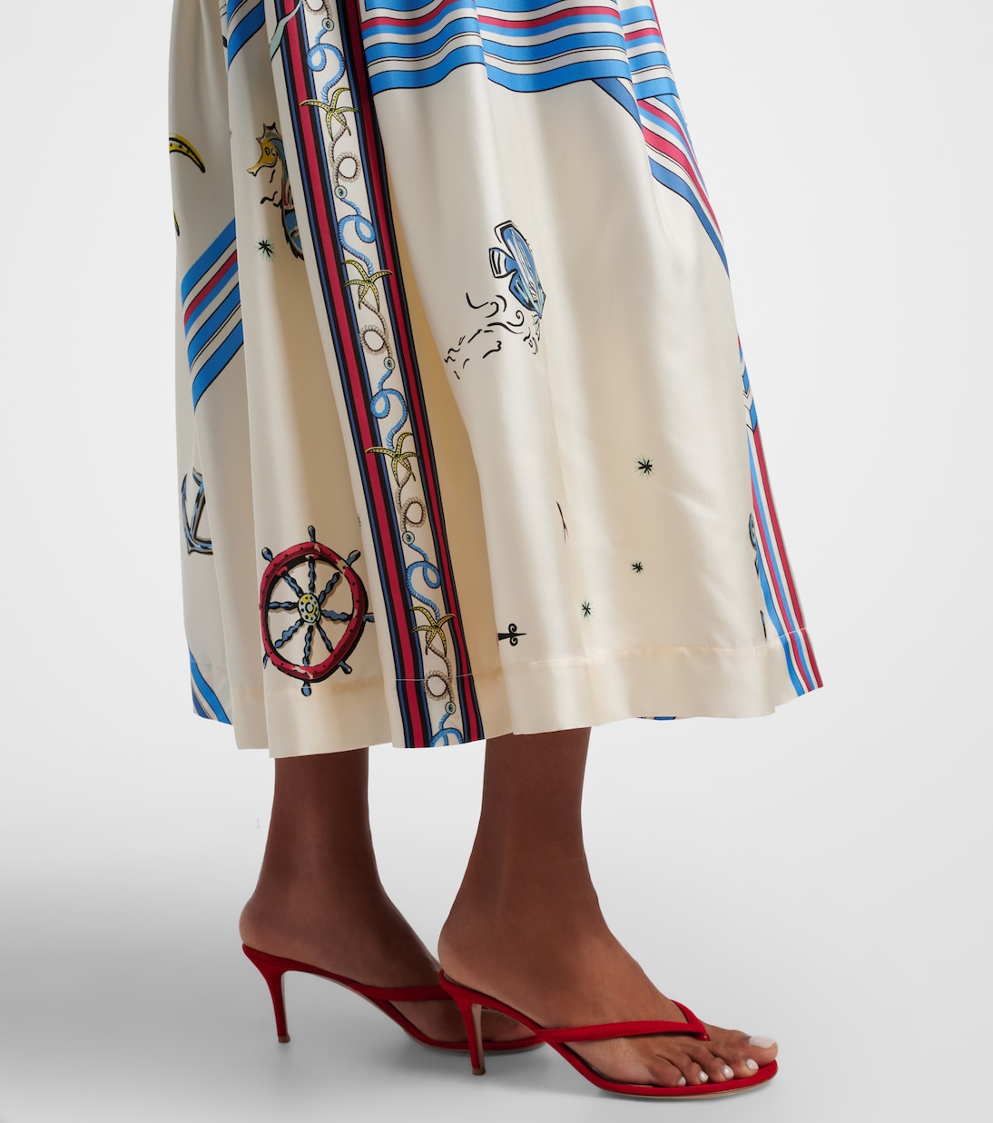 Bedrucktes Midikleid Apollo aus Seide | Alémais