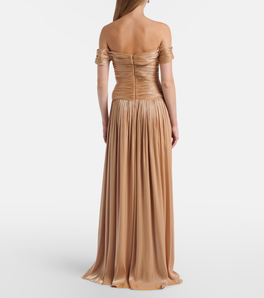 Cutout Lurex georgette gown | Costarellos