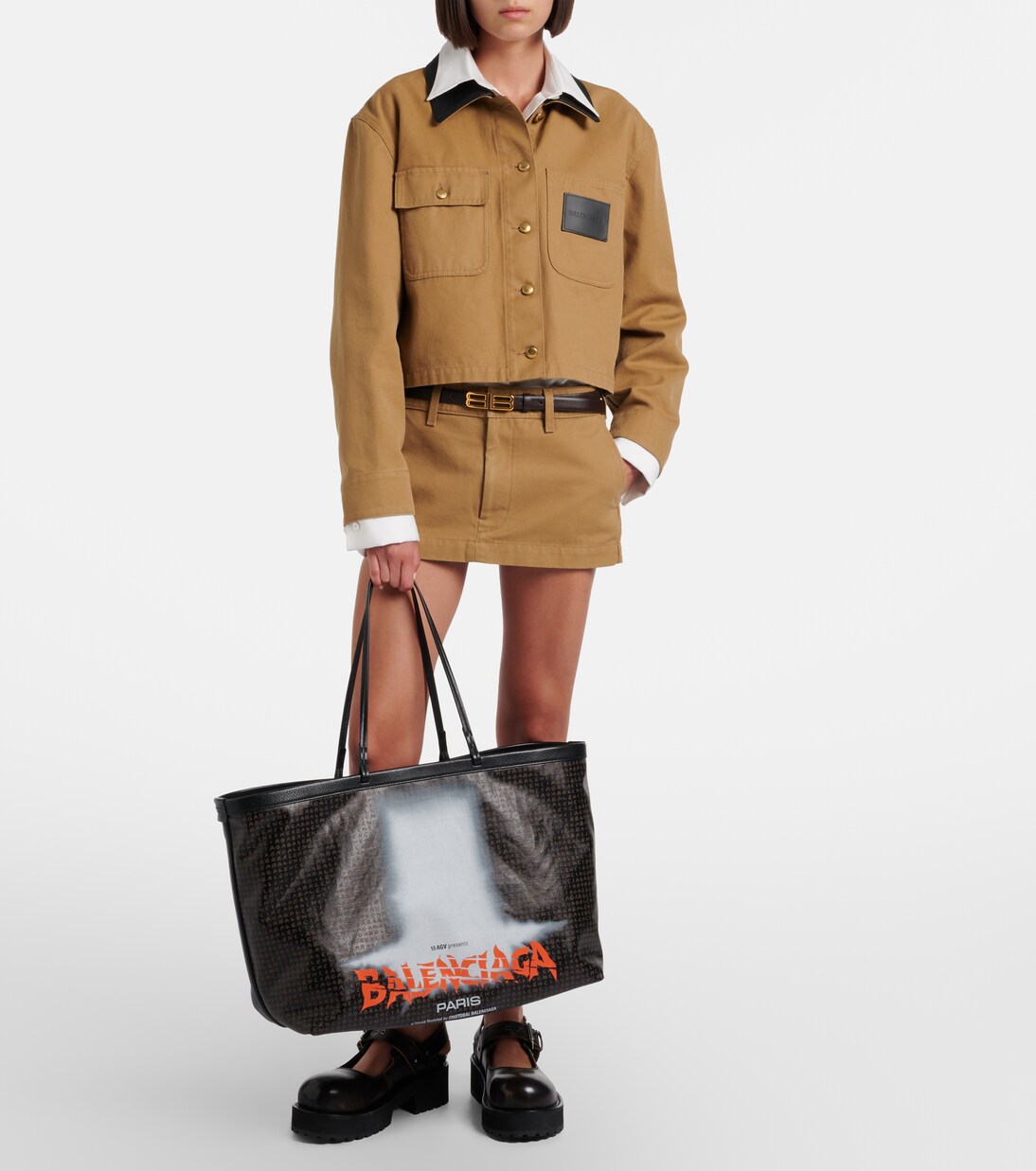 Tote Bag Snob Large aus Canvas mit Leder | Balenciaga