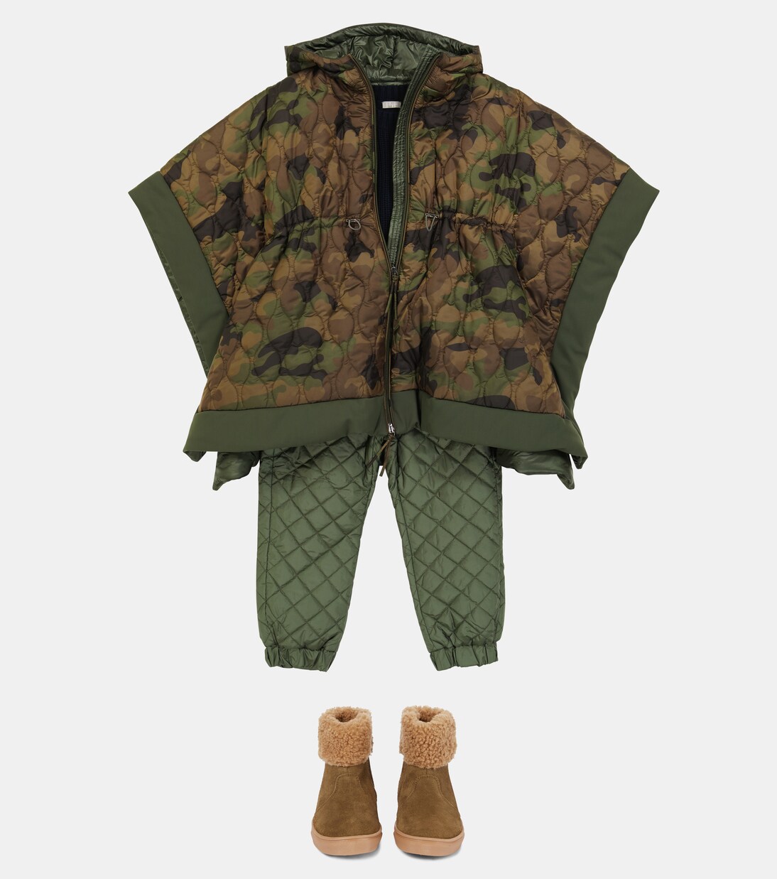Hooded camouflage cape | Il Gufo
