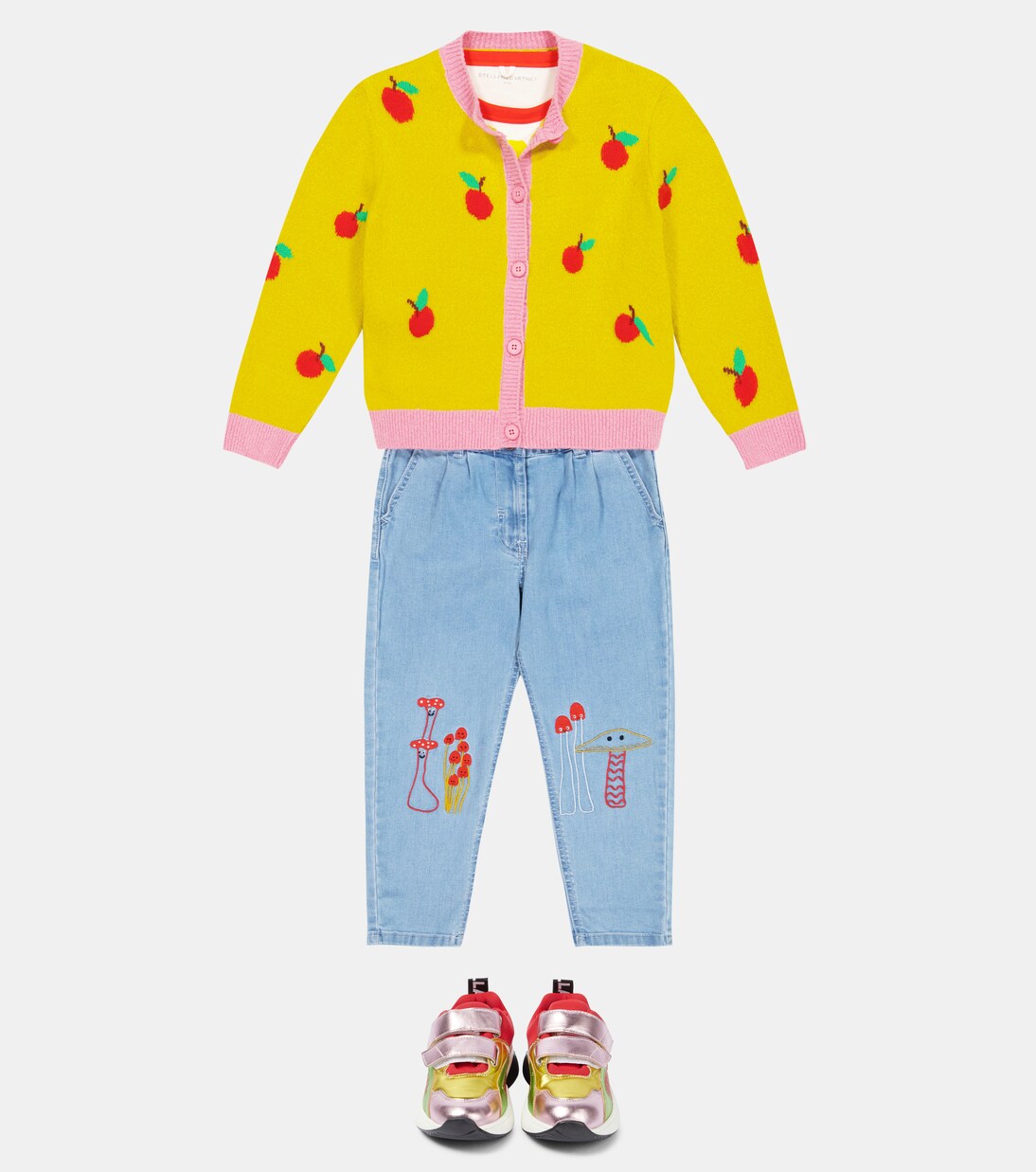 Intarsia cotton-blend cardigan | Stella McCartney Kids