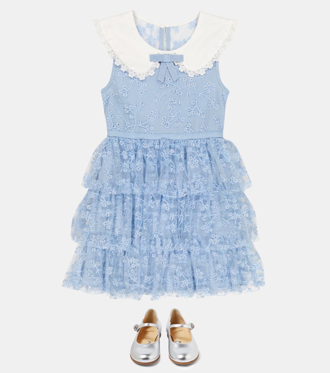 Embroidered floral dress | Self-Portrait Kids