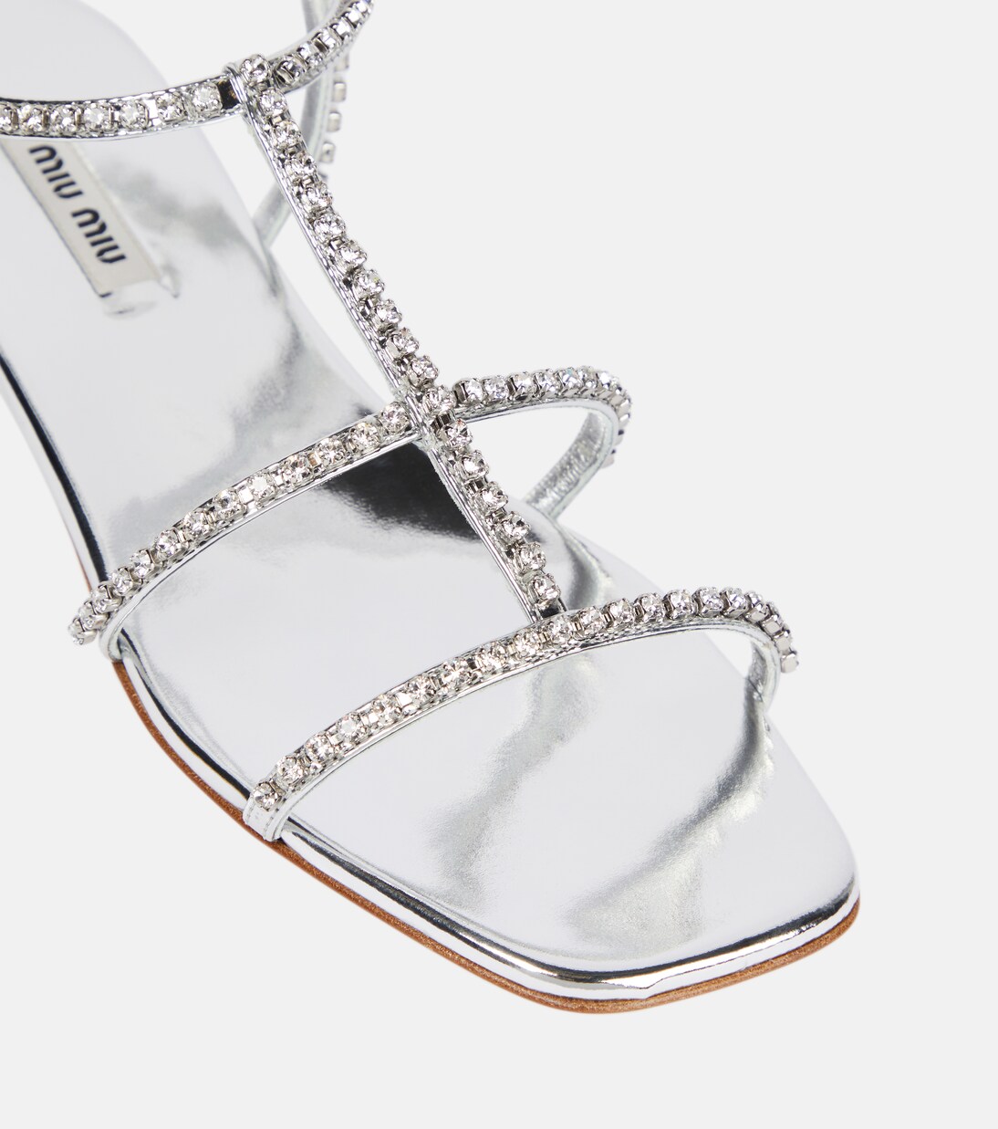 Embellished leather sandals | Miu Miu